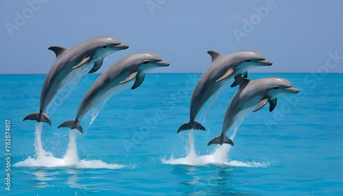 A-Group-Of-Playful-Dolphins-Performing-Acrobatic-T- 2