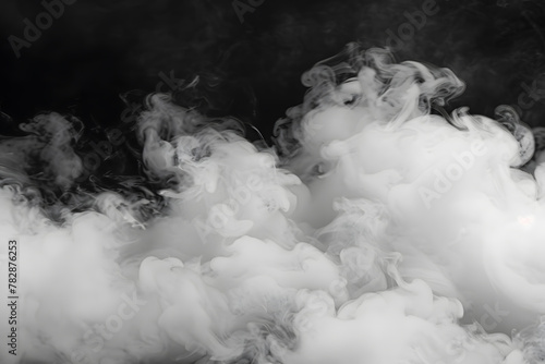 Abstract smoke moves on a black background, Abstract texture, Cloud of smoke, White smoke on a black background