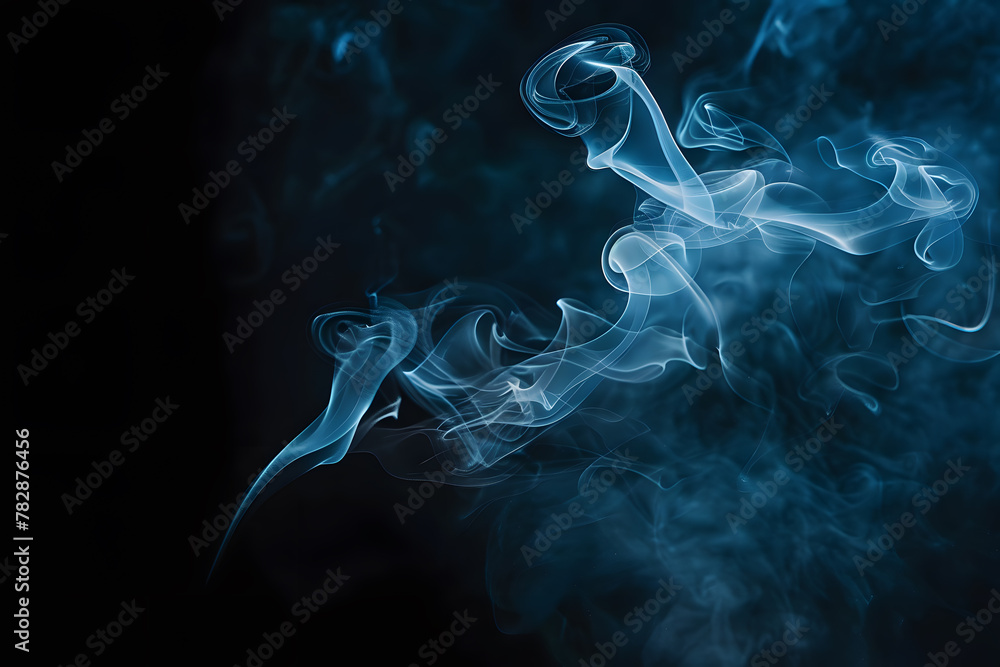 Fototapeta premium Abstract smoke moves on a black background, Abstract texture, Cloud of smoke, White smoke on a black background