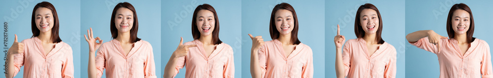 Collection of hand gestures of Asian women. Collection of hand gestures of Asian women.