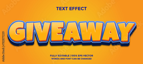 Giveaway editable text effect template