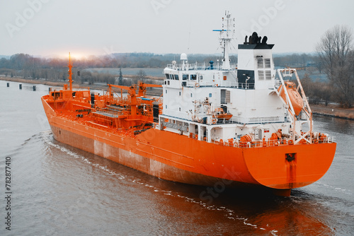 Chemical Tanker With Dangerous Flammable Combustible Cargo On Board.
