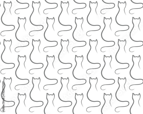 Seamless background with stylized gray cat.   © designer_an