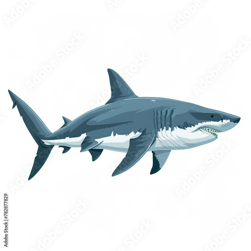 vector drawing of a shark on a white background