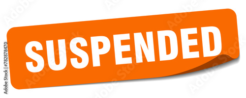 suspended sticker. suspended label