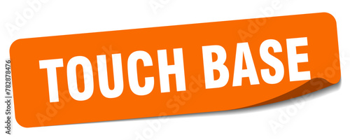 touch base sticker. touch base label