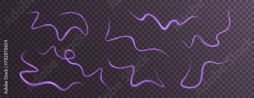 Luminous red podium lines png of speed. Light glowing effect png. Abstract motion lines. Light trail wave, fire path trace line, car lights, optic fiber and incandescence curve twirl	
