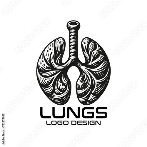 Lungs Vector Logo Design