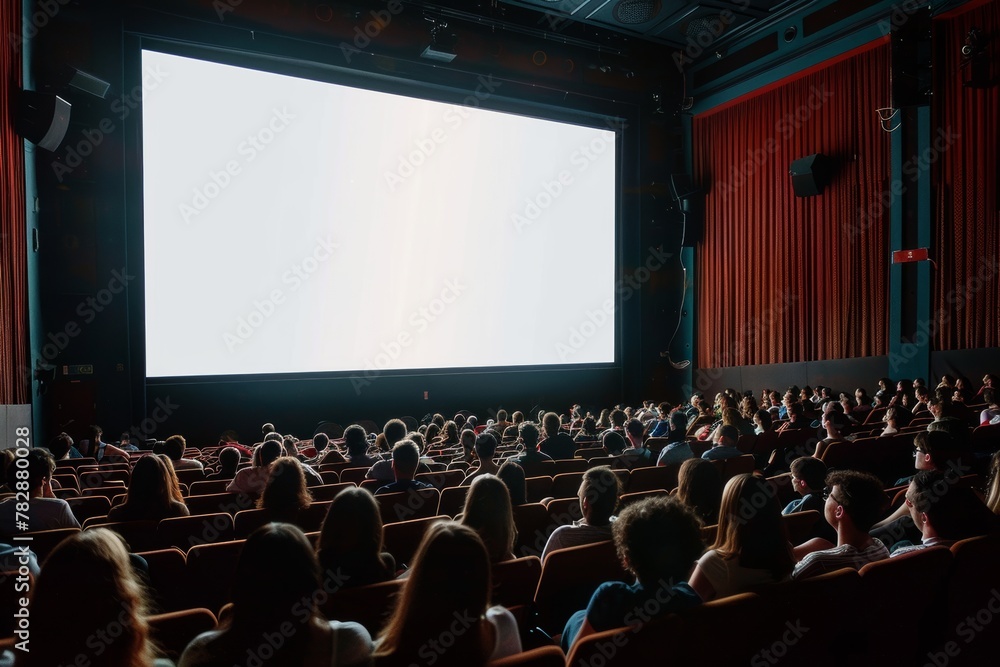 custom made wallpaper toronto digitalAudience engrossed in a film at a spacious modern cinema