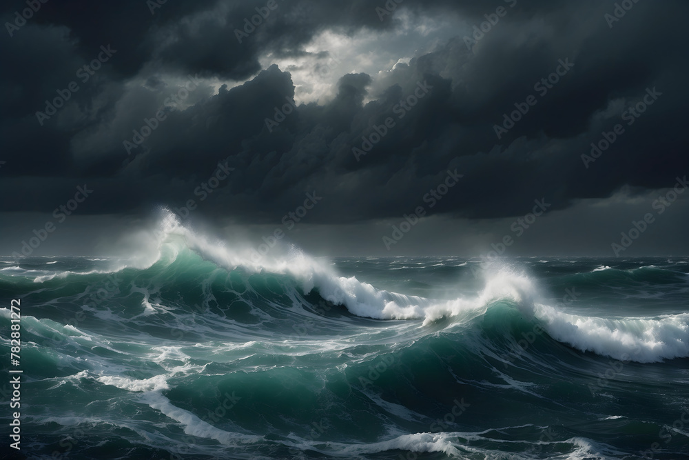 A landscape of a stormy sea A landscape of a stormy sea