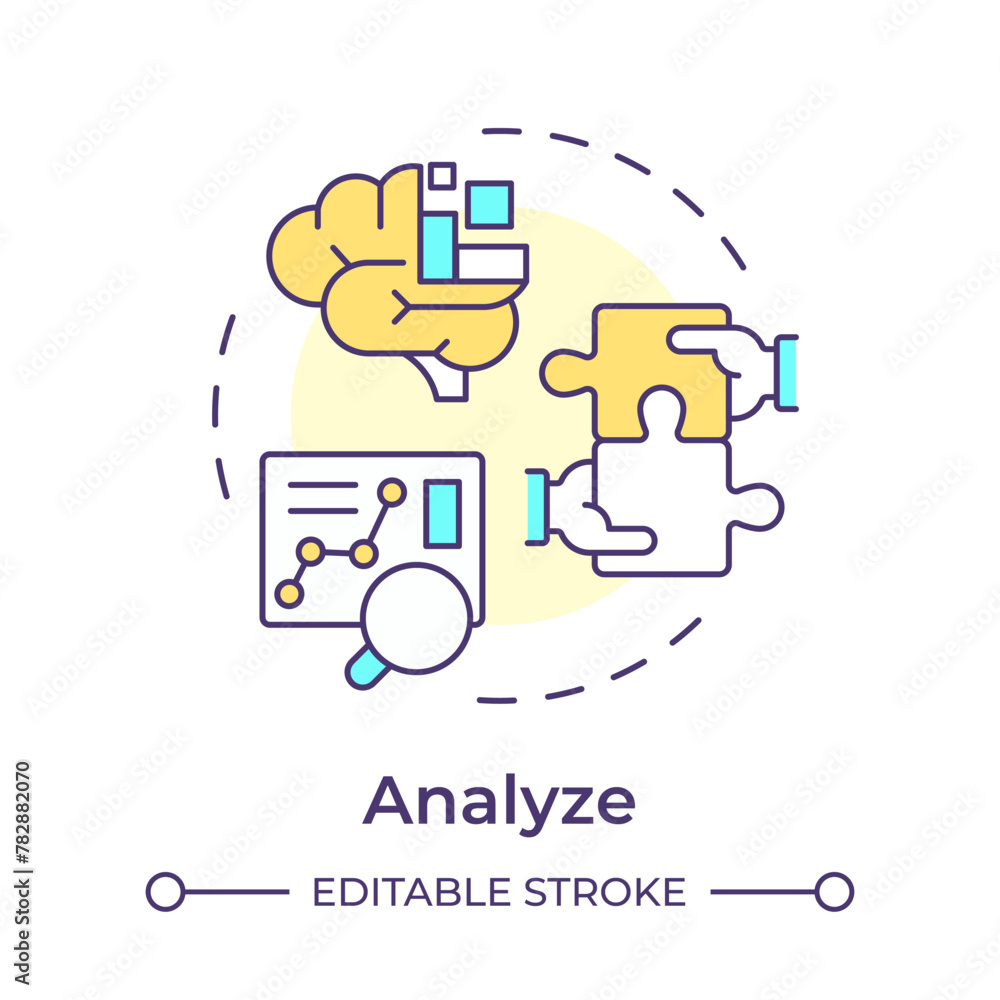 Sigma analyze multi color concept icon. Analytical tools, performance metrics. Quality control. Round shape line illustration. Abstract idea. Graphic design. Easy to use in infographic, article Sigma analyze multi color concept icon. Analytical tools, performance metrics. Quality control. Round shape line illustration. Abstract idea. Graphic design. Easy to use in infographic, article
