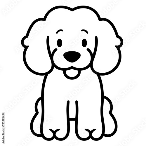Vector outline icon of a poodle dog. Great for pet-related websites   apps.
