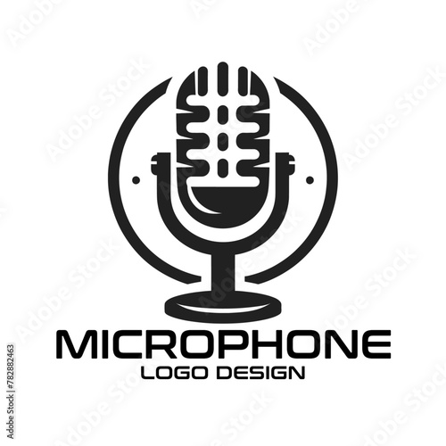 Microphone Vector Logo Design photo