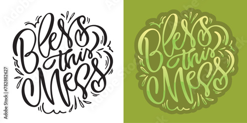 Funny hand drawn doodle lettering postcard quote. T-shirt design, clothes print, mug print. Lettering art.