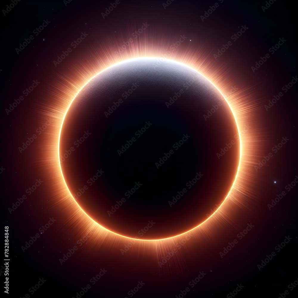 Fototapeta premium 3d render sun solar eclipse full covered 