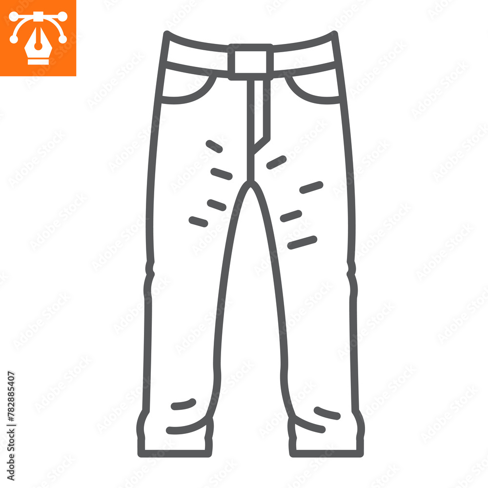 Jeans line icon Jeans line icon