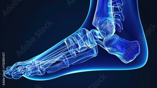 3d x-ray of ankle bone. Medical reference picture. photo