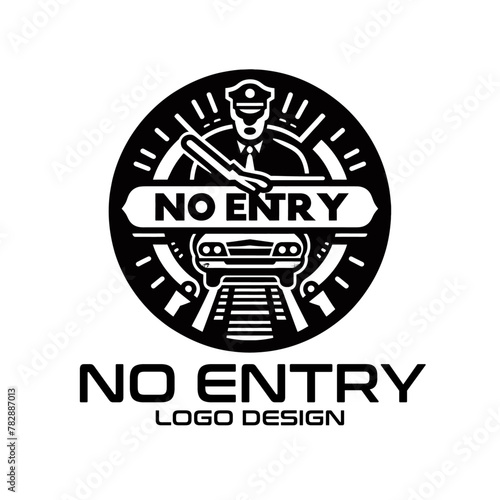 No Entry Vector Logo Design photo