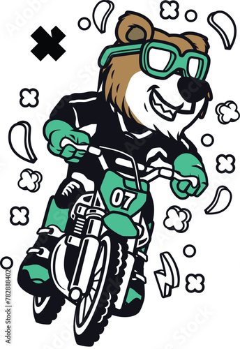 Bear Motocross Rider 