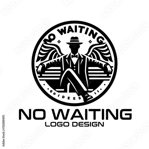 No Waiting Vector Logo Design photo