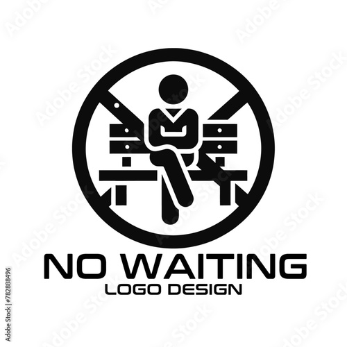 No Waiting Vector Logo Design photo