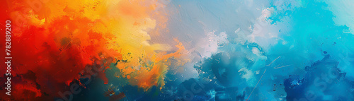 Painterly sky, brushes and palettes, artistic creation concept, vibrant , no grunge, splash, dust