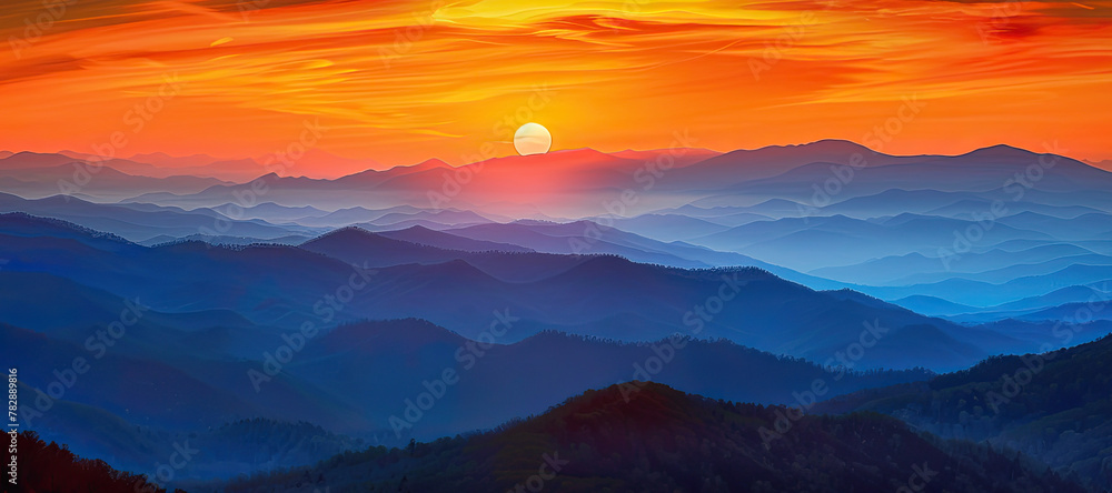 smoky mountain sunset. smoky mountain sunset.