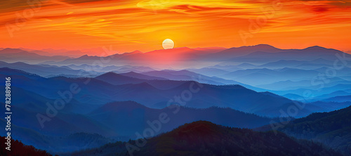 smoky mountain sunset. photo