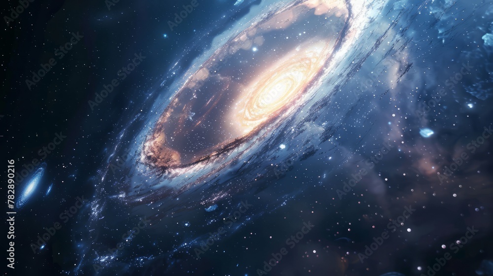 Fototapeta premium Universe filled with stars, nebula and galaxy. Colorful space background with stars. Beauty of deep space. A view from space to a spiral galaxy and stars