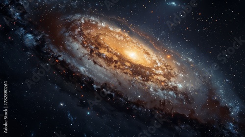 Universe filled with stars  nebula and galaxy. Colorful space background with stars. Beauty of deep space. A view from space to a spiral galaxy and stars