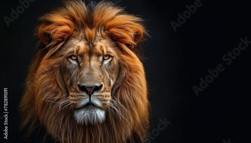 a photo portrait of a male lion  intricate details