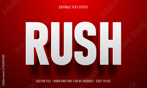 Red editable text effect, bold text style	