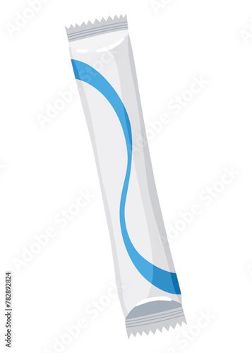 Sugar cartoon symbol. Sweet nutritious, tasty sugar. Refined stick sugar granulated or crystalline. Vector illustration