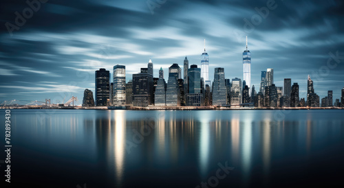 Serene City Waterfront at Twilight