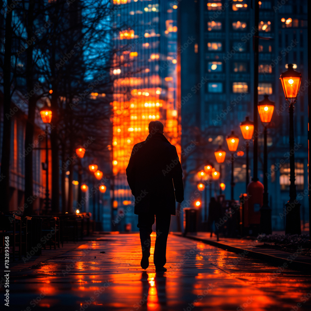 Urban landscape during twilight with captivating silhouettes. Urban landscape during twilight with captivating silhouettes.
