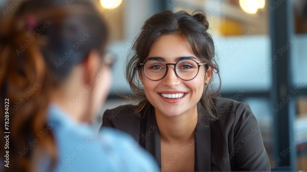 Picture a friendly Asian HR Manager in a stylish suit, sporting a genuine smile, setting a relaxed and inviting tone for the job interview.
Picture a friendly Asian HR Manager in a stylish suit, sporting a genuine smile, setting a relaxed and inviting tone for the job interview.