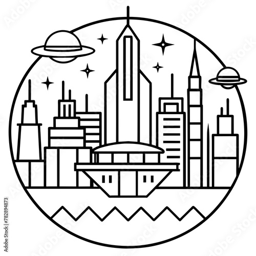        Future city vector illustration.
