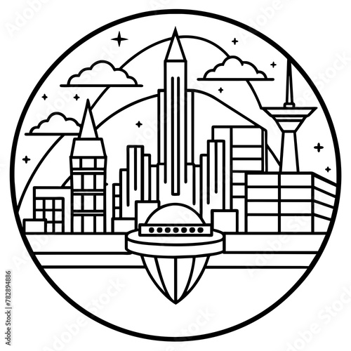        Future city vector illustration.
