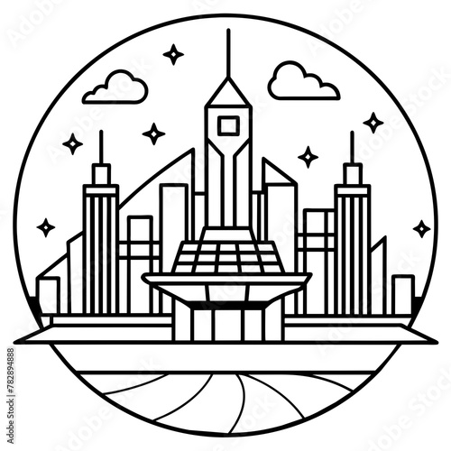        Future city vector illustration.
