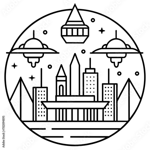        Future city vector illustration.
