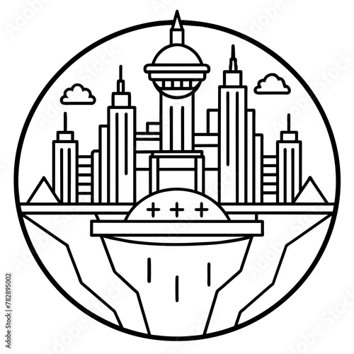        Future city vector illustration.
