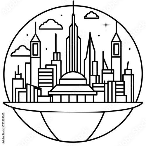        Future city vector illustration.
