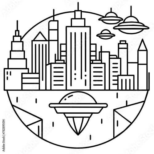        Future city vector illustration.
