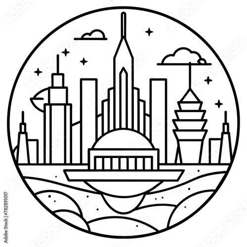        Future city vector illustration.
