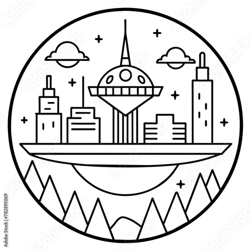        Future city vector illustration.
