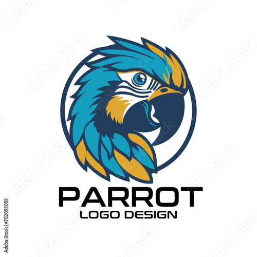 Parrot Cartoon Vector Logo Design photo