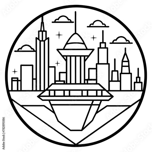       Future city vector illustration.
