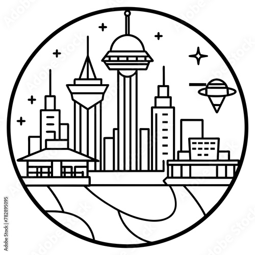        Future city vector illustration.
