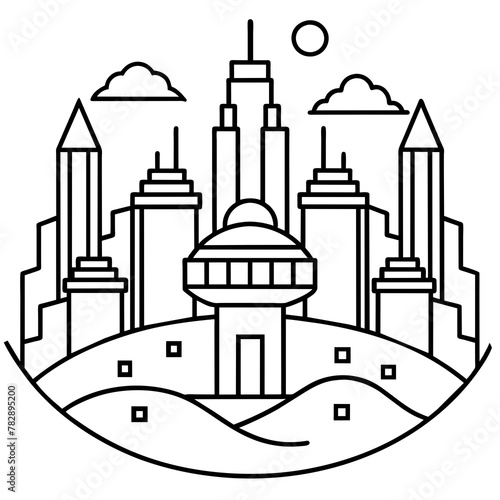       Future city vector illustration.
