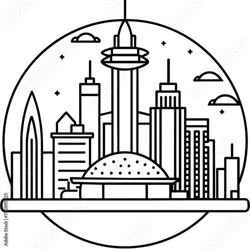        Future city vector illustration.
